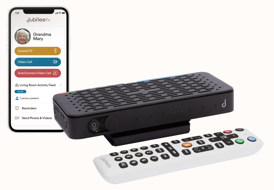 JubileeTV console with voice remote easy tv for seniors