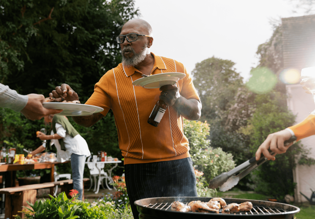 Dad hosting a BBQ