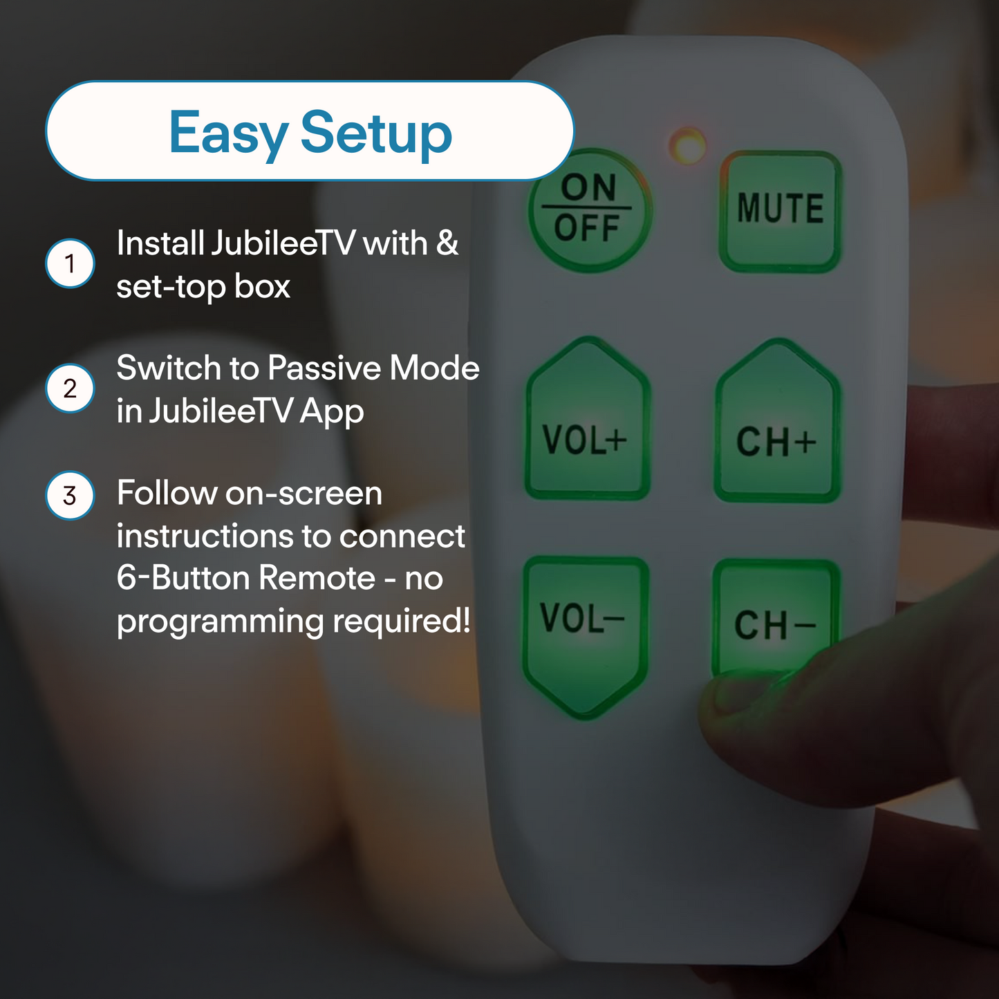 JubileeTV 6-Button Remote