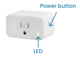The smart Plug has an LED light on the front to indicate with it is on.  The poser button is on the right hand side if you have the plug facing you.
