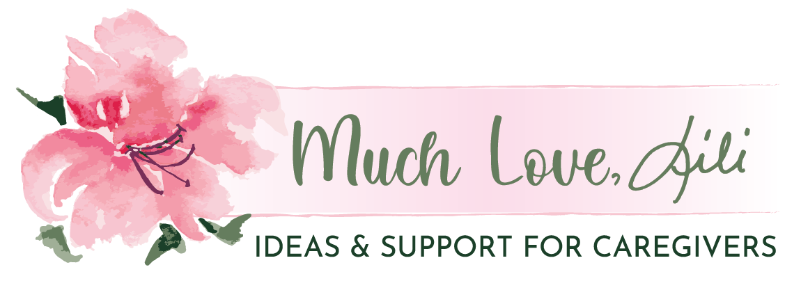 Much Love, Lili log with a pink lily.