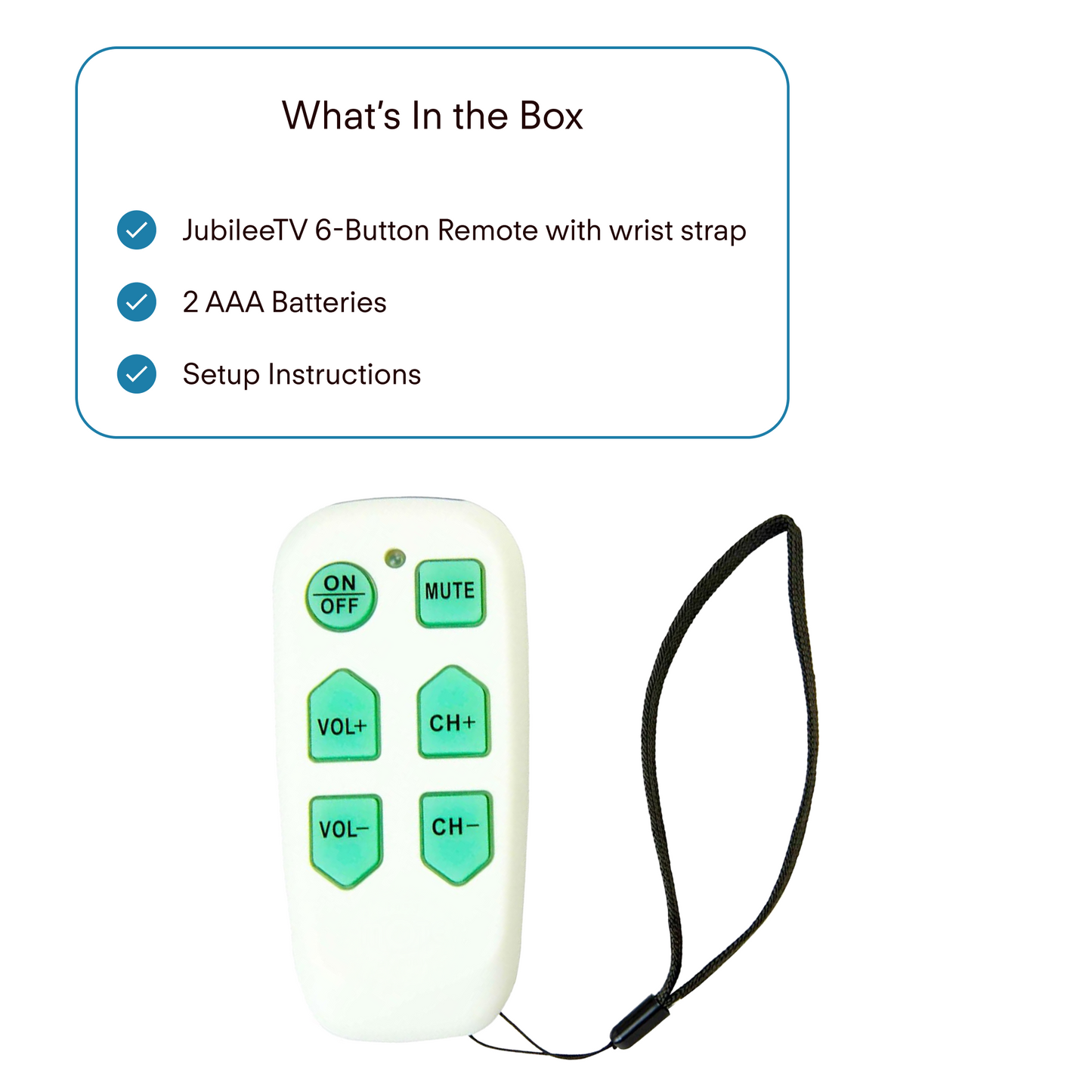 JubileeTV 6-Button Remote