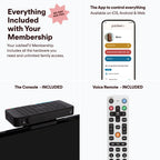 JubileeTV console with voice remote and family app simplifies tv for seniors