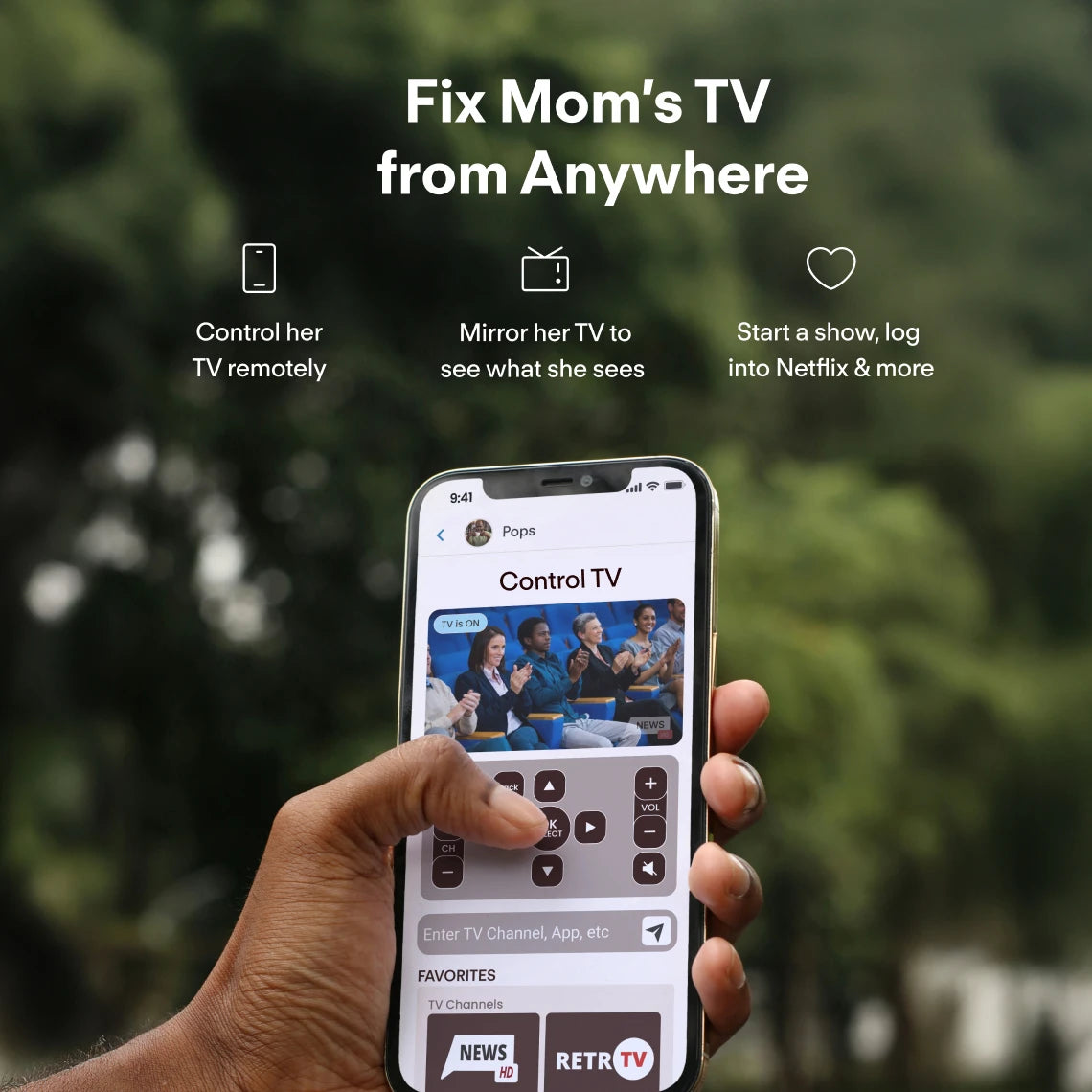 Use JubileeTV to control your parent's tv remotely from your phone